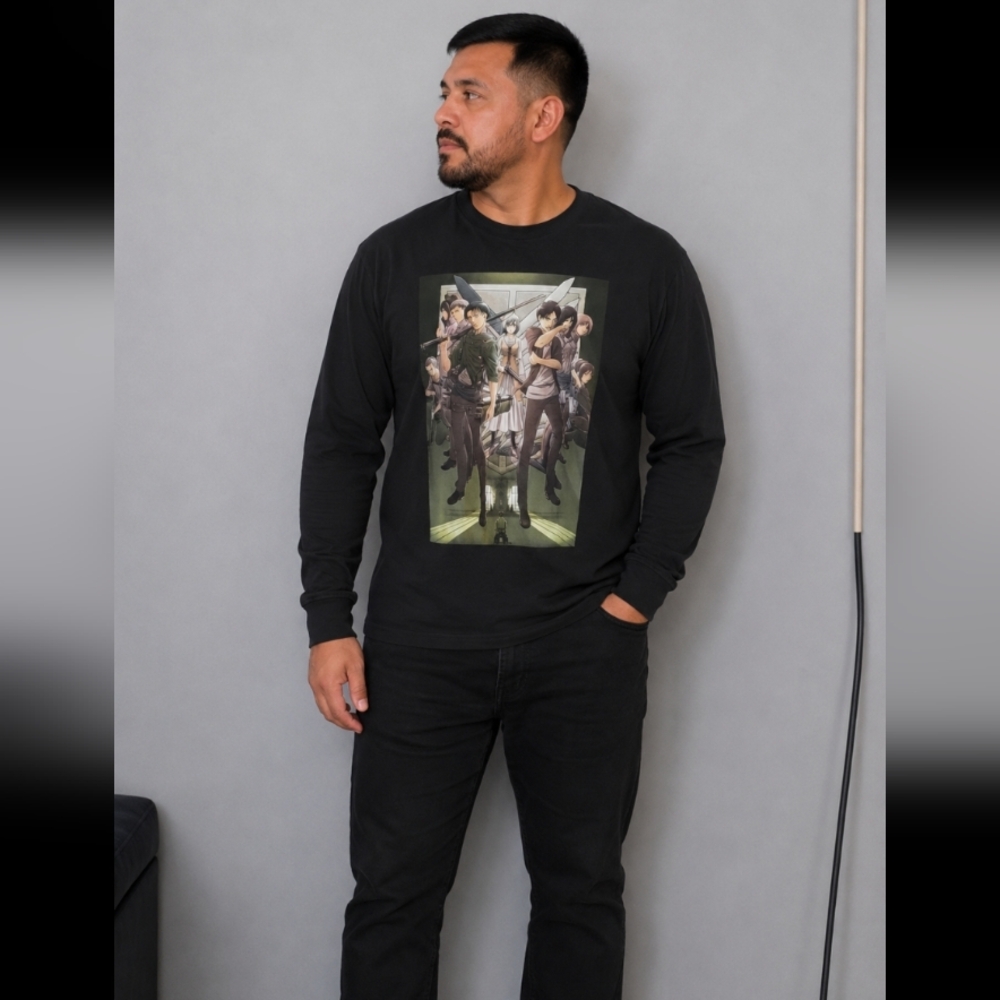 HOT TOPIC Attack on Titan Graphic Long Sleeve Shirt Unisex Small